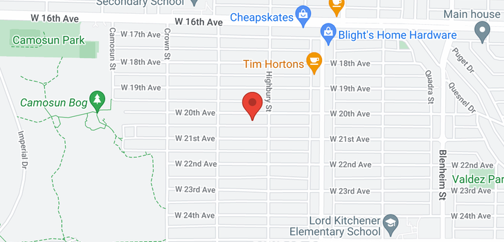 map of 3830 W 20TH AVENUE